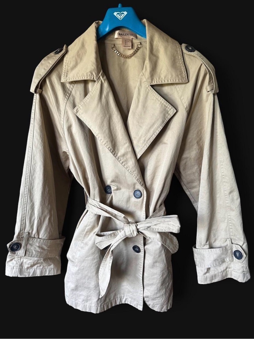 Bailey 44 Light Beige Double-Breasted Trench with Belt